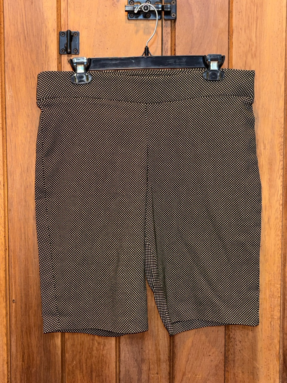 Black and Cream Mini Dot Knit Dress Shorts